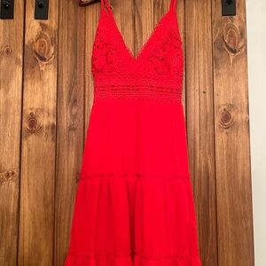 Red Lace Tiered Sundress